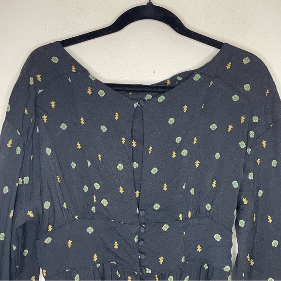 Free People LOVE GROWS PRINTED ROMPER-BLACK - Picture 3 of 6